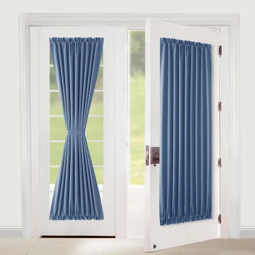 Vista 52 de XWZO - Cortinas para puerta con cortinero, cortinas blackout térmicas y oscurecedoras para puerta francesa, cortinas para ventana de la cocina, 12 x