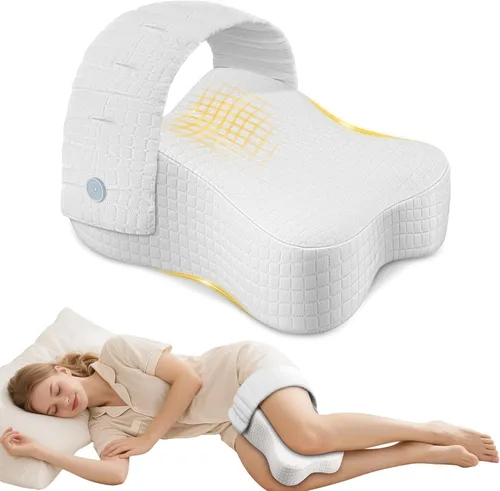 Knee Pillow for Side Sleepers, 11 Inch Memory Foam Leg Pillow for Sciatica, Hip, Back & Knee Pain Relief, Orthopedic Sleeping Cushion for Adults,