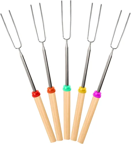 utensilio de cocina para asar malvaviscos en acampadas, tenedor para asar salchichas, para fogata o para parrilla, 32 pulgadas
