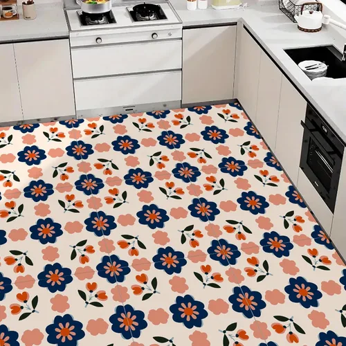 Vista 8 de Azulejos autoadhesivos de vinilo autoadhesivos de 12 x 12 pulgadas con patrón floral retro para cocina, baño, dormitorio, sala de estar, decoración