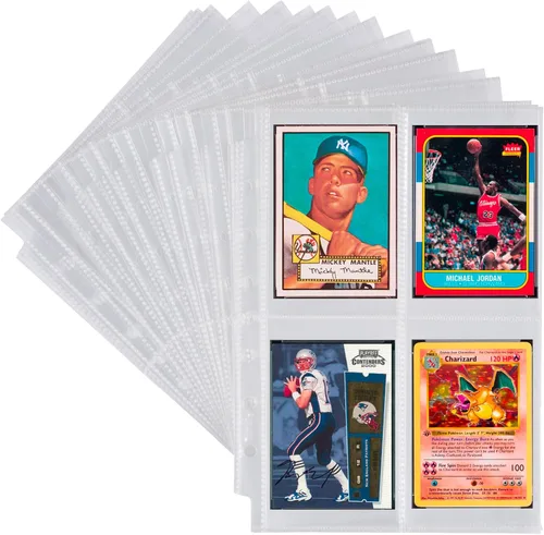 Vista 3 de Samsill Paquete de 40 protectores de páginas de 9 bolsillos, fundas para tarjetas de intercambio, páginas de béisbol para carpeta de 3 anillos