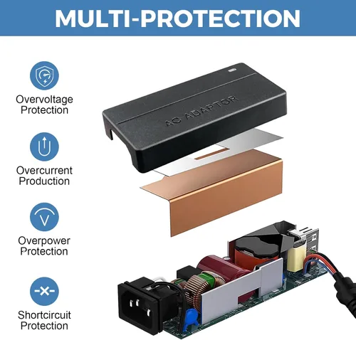 Vista 5 de Fuente de alimentación de 12 V 7 A 84 W Adaptador de CA/CC CA 100-240V a CC 12 voltios 7Amp Convertidor de transformador de potencia de conmutación