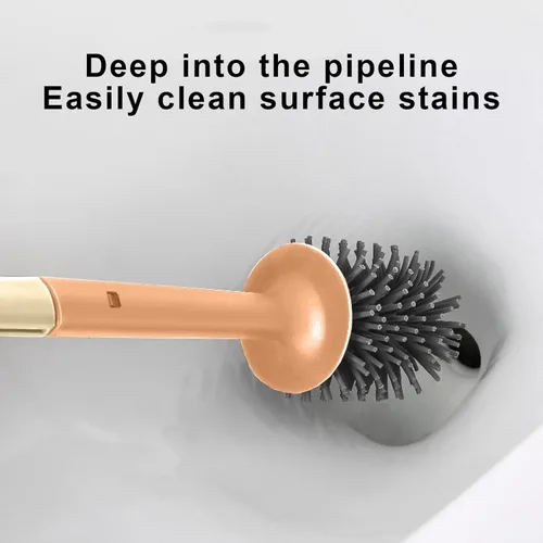 Vista 4 de Juego de cepillos de inodoro antideslizantes para baño con soporte, cepillo limpiador de inodoro, cepillo limpiador de inodoro, herramientas