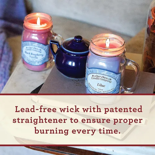 Vista 4 de Our Own Candle Company, Cozy by The Fire - Vela perfumada en tarro de masón, 100 horas de tiempo de combustión, 13 onzas