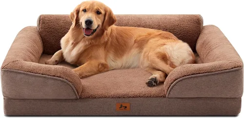 Vista 13 de Cama ortopédica para perros medianos, cama impermeable de espuma tipo huevo con lados suaves, sofá antideslizante para perros con funda extraíble