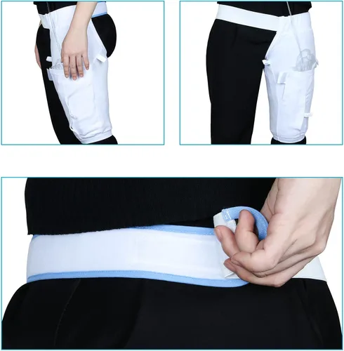 Vista 4 de Soporte para bolsa de pierna de catéter, funda para bolsa de pierna de orina con cinturón de cintura, funda para bolsa de pierna Foley