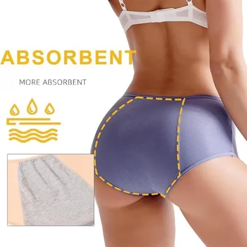 Vista 4 de Leakproof Ladies Underwear - Leakproof Panties for Over 60#s with Incontinence 3Pcs Plus