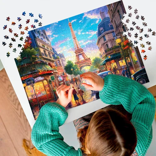 Vista 6 de Paquete de 2 rompecabezas para adultos de 1000 piezas - Big Ben y Torre Eiffel, rompecabezas difíciles para adultos, decoraciones de rompecabezas