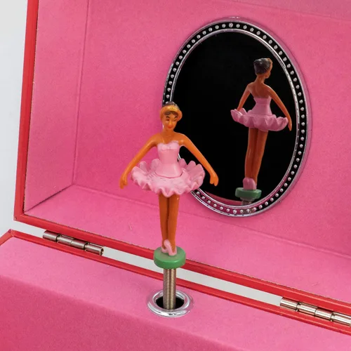 Vista 3 de The San Francisco Music Box Company Caja de joyería musical para recuerdos (Bailarina con corazones)