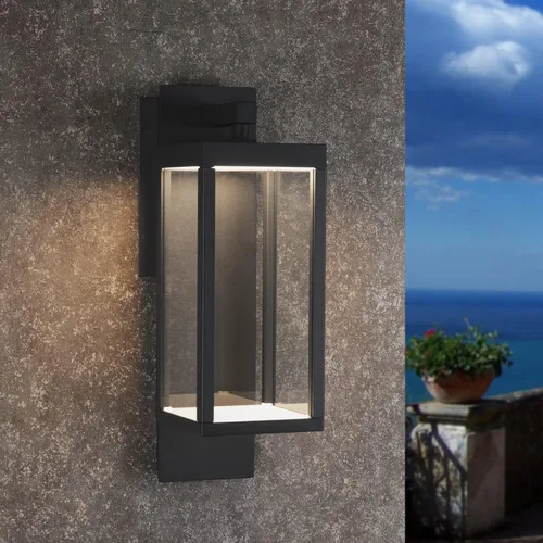 Farol de pared al aire libre LED para porche delantero para garaje casa IP54 impermeable lámpara exterior montaje en pared aplique con vidrio, 13W