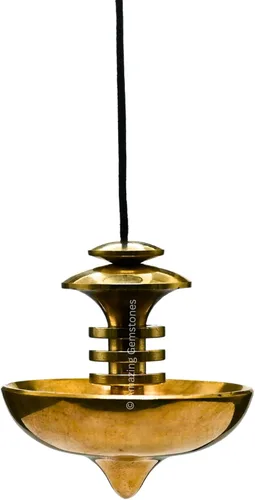 Vista 46 de Péndulos de metal curativos de Amazing Gemstone para adivinaci��n, cúpula dorada de acero de cobre de alta energía, péndulo de bronce, péndulos
