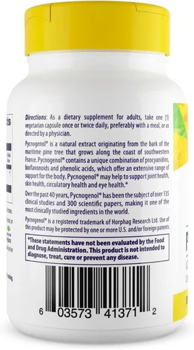 Vista 3 de Healthy Origins Pycnogenol (Nature's Super Antioxidant) 100 mg, 60