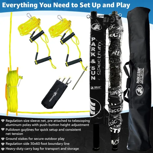 Vista 6 de Park & Sun Sports Spectrum Classic: Sistema de red de voleibol profesional ajustable para exteriores