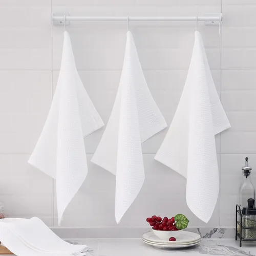 Vista 274 de Homaxy Paños de cocina de 100% algodón con tejido de gofre, ultra suaves, absorbentes, de secado rápido, 12 x 12 pulgadas, paquete de 6, amarillo