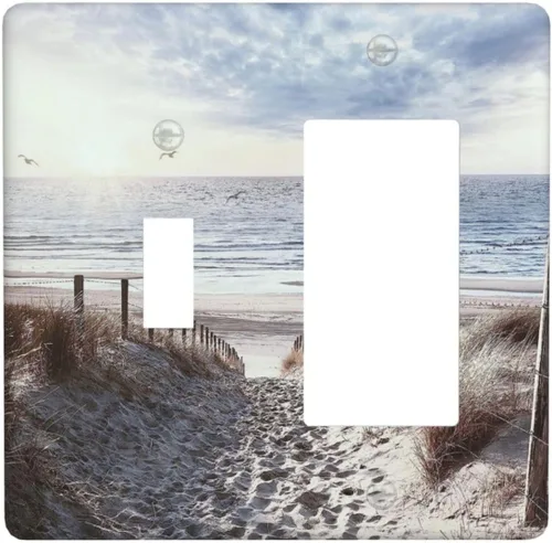 Vista 118 de Arte Moderno Abstracto de Lujo Turquesa Oscuro Verde Azulado Azul Gris Patrón Texturizado de Mármol 1 Gang Interruptor de Luz de Palanca Simple