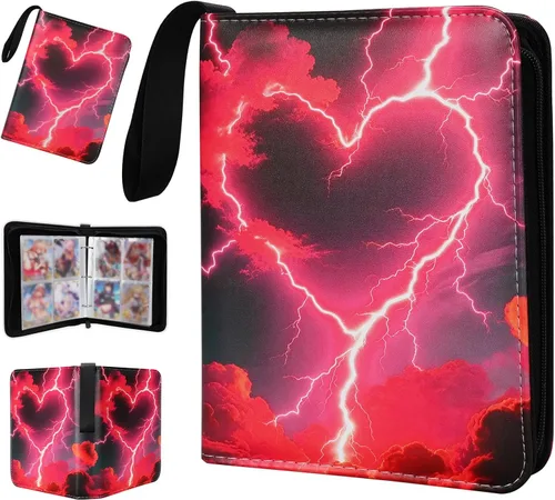 Álbumes de Tarjetas Coleccionables, Carpeta de Tarjetas de 4 Bolsillos, Carpeta de 400 Bolsillos de Doble Cara de PU Premium con Cremallera para