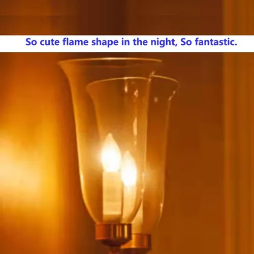 Vista 5 de Bombillas LED de candelabro HMYYJT, equivalentes a 25 W, regulables, E12, bombillas LED de 2700 K, blanco cálido suave, bombillas LED para lámpara