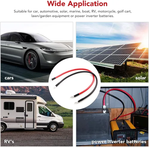 Vista 6 de LotFancy - Juego de cables de batería OFC, inversores de corriente, para automóvil, barcos, casa rodante, motocicleta