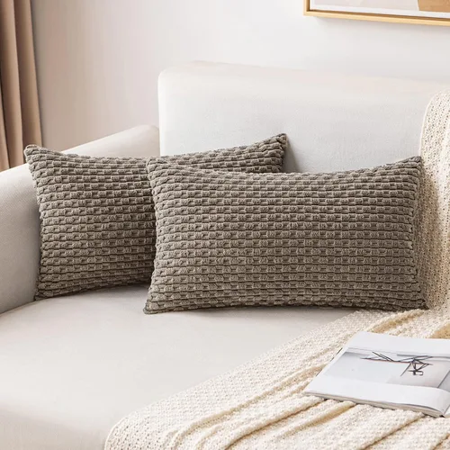 Vista 54 de MIULEE - Juego de 2 fundas decorativas para cojines, de pana suave y con estilo campestre y bohemio a rayas, para decorar hogar, sofá, cama, sala