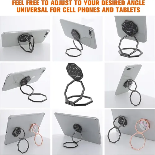Vista 7 de cobee Soporte de anillo para teléfono celular, soporte de dedo de metal con rotación de 360°, agarre trasero plegable para teléfono celular, soporte
