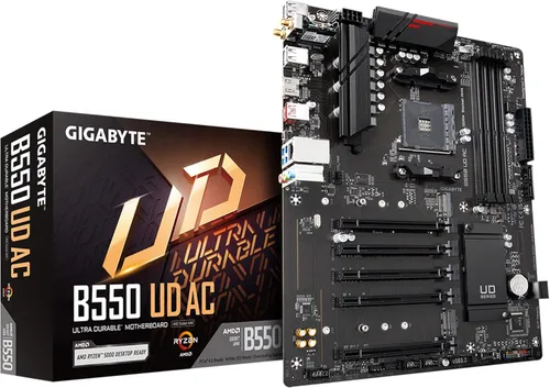 Vista 7 de GIGABYTE Placa base B550M DS3H AC R2 AMD AM4, Micro-ATX, DDR4, Dual M.2, SATA 6Gb/s, WIFI5, Realtek GbE LAN, PCIe 4.0