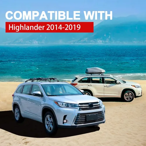 Vista 6 de KINGGERI Barras transversales con cerradura de 220 libras para techo, compatibles con Toyota Highlander 2014-2019 XLE Limited & SE LE & LE Plus