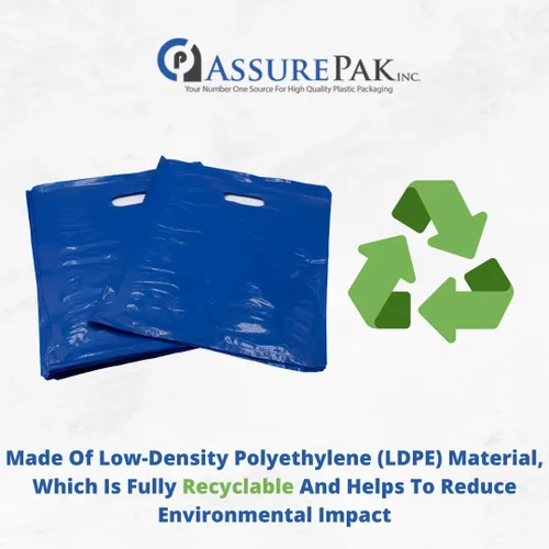 Vista 4 de ASSUREPAK Bolsas de plástico para mercancías troqueladas de LDPE - 500 bolsas - 12"x15" - 1.5 mil - Azul - 1215DCBLUE