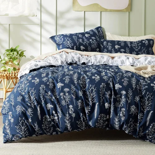 Vista 8 de Bedsure - Funda de edredón tamaño King – Juego de funda de edredón reversible terracota de 3 piezas con cierre de cremallera, juego de ropa de cama