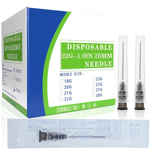 Vista 13 de Paquete de 100 agujas de calibre 18 de 1 pulgada, suministros desechables Luer Lock