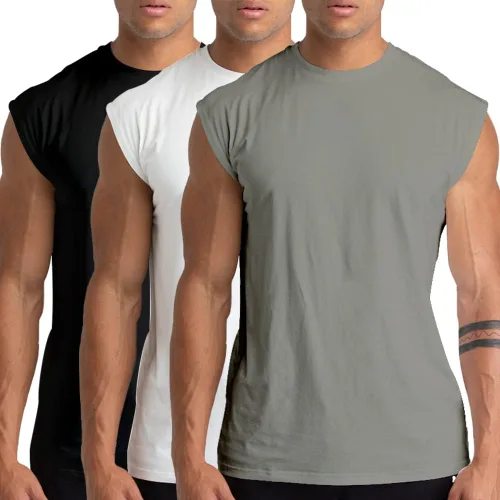 Holure Paquete de 1 o 3 o 5 camisetas sin mangas para hombre, camisetas sin mangas de entrenamiento, camisetas atléticas para entrenamiento