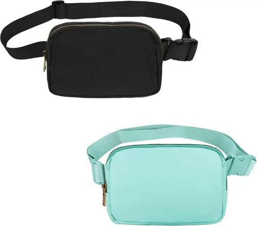 Vista 52 de VOROLO Riñonera para mujeres y hombres, bolsa cruzada, bolsa de cinturón con correa ajustable, Magenta, Talla única