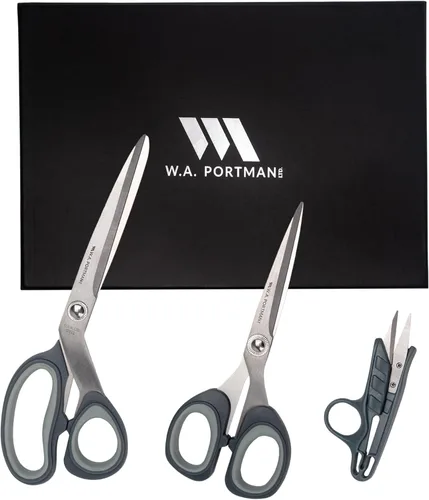 WA Portman - Juego de tijeras de tela de 3 piezas, tijeras de modista de 9.25 pulgadas, tijeras de coser de 7 pulgadas para corte de tela y cortador