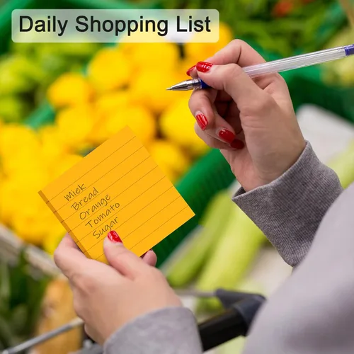 Vista 6 de 24 paquetes de 1920 hojas de notas adhesivas emergentes rayadas de 3x3 pulgadas, blocs de notas autoadhesivas, notas adhesivas rayadas, notas