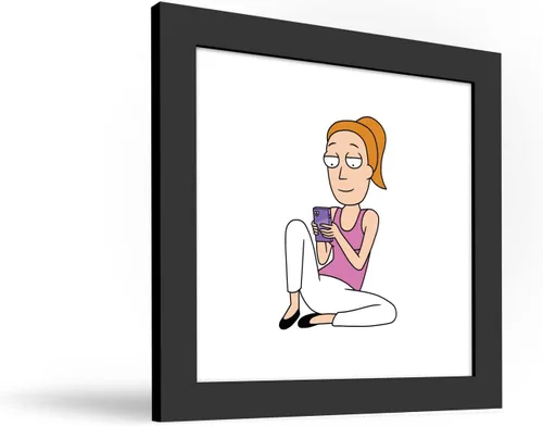 Vista 2 de Trends International Gallery Pops Cartoon Network Rick and Morty - Póster de pared de teléfono de verano, 12 x 12 pulgadas, versión enmarcada