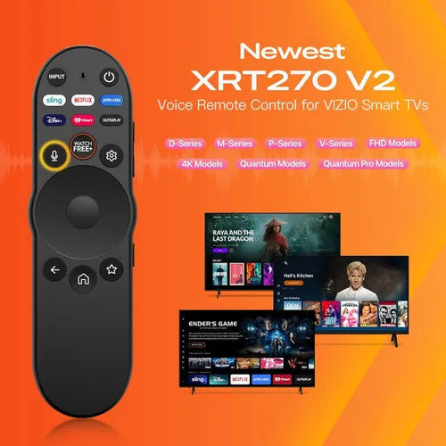 Vista 2 de Control remoto por voz para Vizio-Smart-TV-Remote, nuevo reemplazo universal XRT270 V2 XRT136 XRT260 XRT270 Smartcast D/P/M/V-Series FHD 4K Quantum
