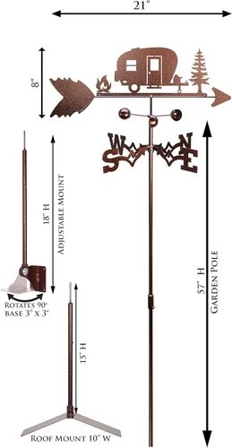 Vista 3 de SWEN Products Veletas Happy Camper Camp (montaje ajustable incluido)