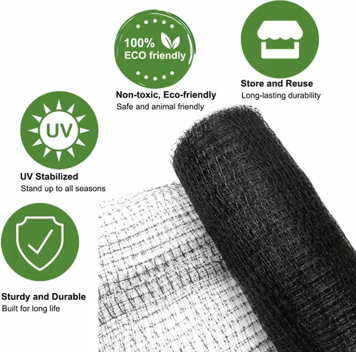 Vista 5 de KLEWEE Red de protección para pájaros, 7.5 x 25 pies de red de jardín de plástico resistente para proteger árboles frutales, plantas y verduras