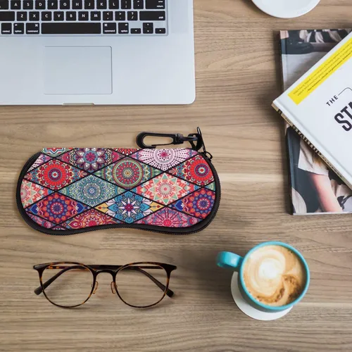 Vista 7 de MoKo - Estuche suave, ultra ligero, de neopreno, para lentes de sol, con cremallera y clip para cinturón