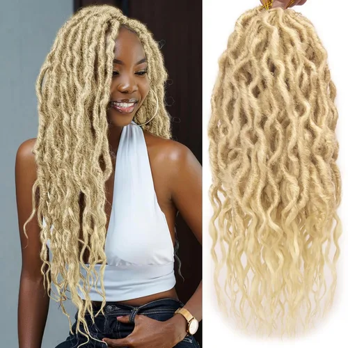 Vista 17 de Rastas de cabello sintético de ganchillo de 16 pulgadas, rastas suaves con extremos rizados, extensiones de rastas sintéticas bohemias de ganchillo