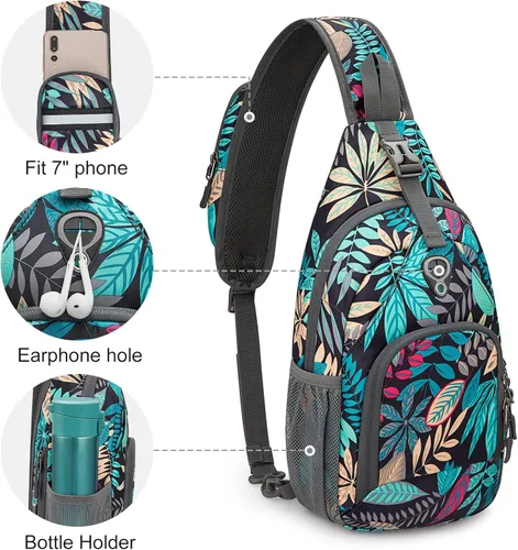 Vista 4 de G4Free Bolso bandolera RFID, mochila cruzada para el pecho, bolso de hombro para senderismo al aire libre