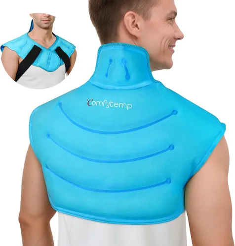 Vista 11 de Comfytemp Compresa de hielo para alivio del dolor de cuello y hombros, elegible para HSA FSA portátil, compresa de hielo reutilizable para hombros