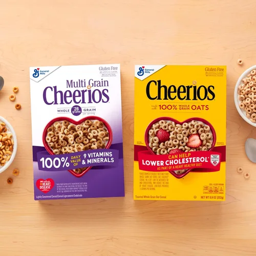 Vista 9 de Cheerios multigrano, cereales para el desayuno saludables para el corazón, sin gluten, 9 onzas