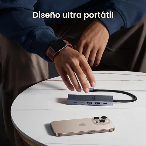 Vista 6 de UGREEN Revodok Pro - Hub USB-C 6 en 1 de 10Gbps 4K 60Hz HDMI, entrega de energía de 100W para MacBook Pro/Air, iPad Pro, Thinkpad Rog Ally y más.