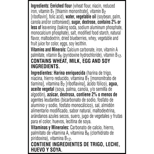 Vista 3 de Eggo Congelados Waffles, desayuno congelado, gofres tostadores, arándanos, caja de 12.3 onzas (10 gofres)