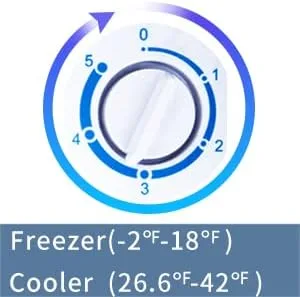 Vista 7 de Bounv - Refrigerador compacto con congelador, mini refrigerador de 3.2 pies cúbicos con puerta reversible, 5 ajustes de temperatura ajustable