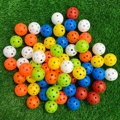 Crestgolf 50 pelotas de entrenamiento de golf de plástico – Pelotas de golf huecas de flujo de aire de 1.575 in para campo de conducción, práctica