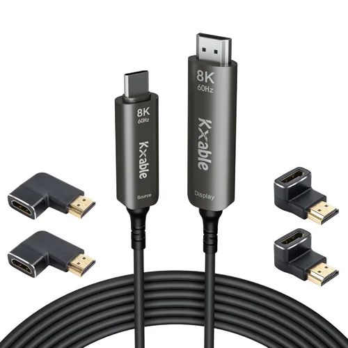 Vista 8 de Cable USB C a HDMI 2.1 de 8K de 4 pies, (8K @60 Hz, 4K a 120 Hz, HDR), cable trenzado, compatible con Thunderbolt 3/4, para iPhone 15 Series