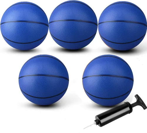 Anzmtosn Mini Basketball Toys for Over Door Indoor Hoops - 7 Inch Pool Basketballs with Pump, Beach Balls, Water Toys for Inflatables Hoops,