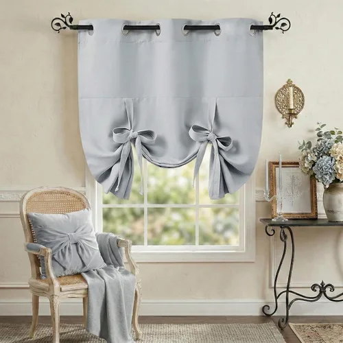 Vista 17 de Pony Dance Cenefa Enrollable Beige - Cenefa de Ventana para Cocina Cortina Enrollable con Ojales para Decoración del Hogar Cenefa Ajustable, 42''An