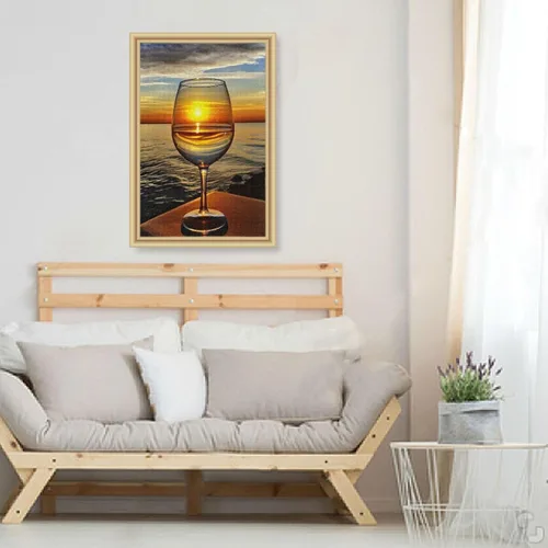 Vista 6 de Sunset View Glass Jigsaw Puzzles 500 Pieces for Adults with Mesh Storage Bag 2012109